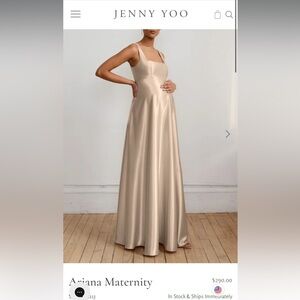 Jenny Yoo Ariana Maternity Dress Size 8 (Pale Gold)